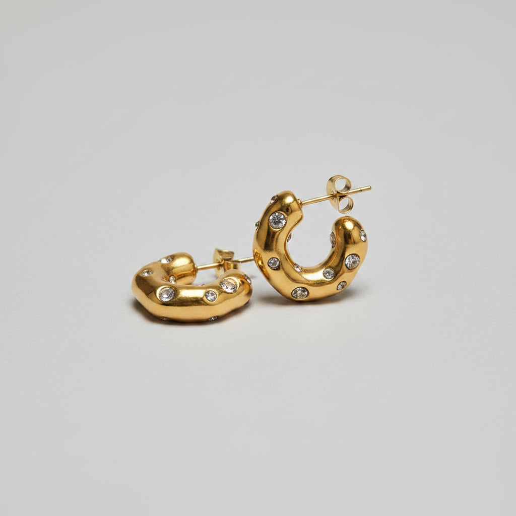 Irregular chunky hoop earrings