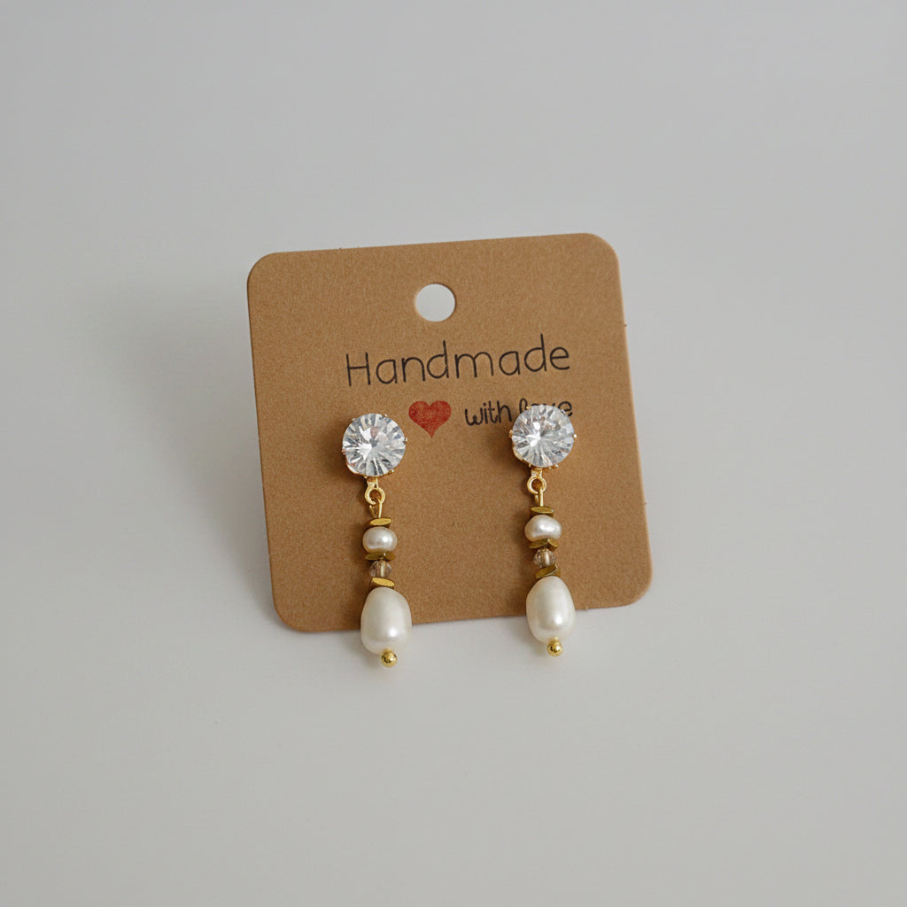 Zircon and pearl earrings