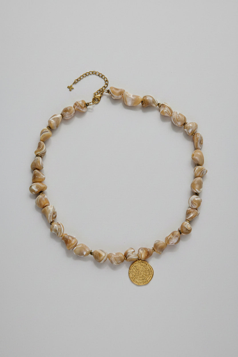 Golden seashell necklace