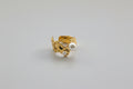 Stainless steel ring with little pearls