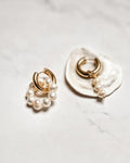 Asymmetric fresh water pearl earrings
