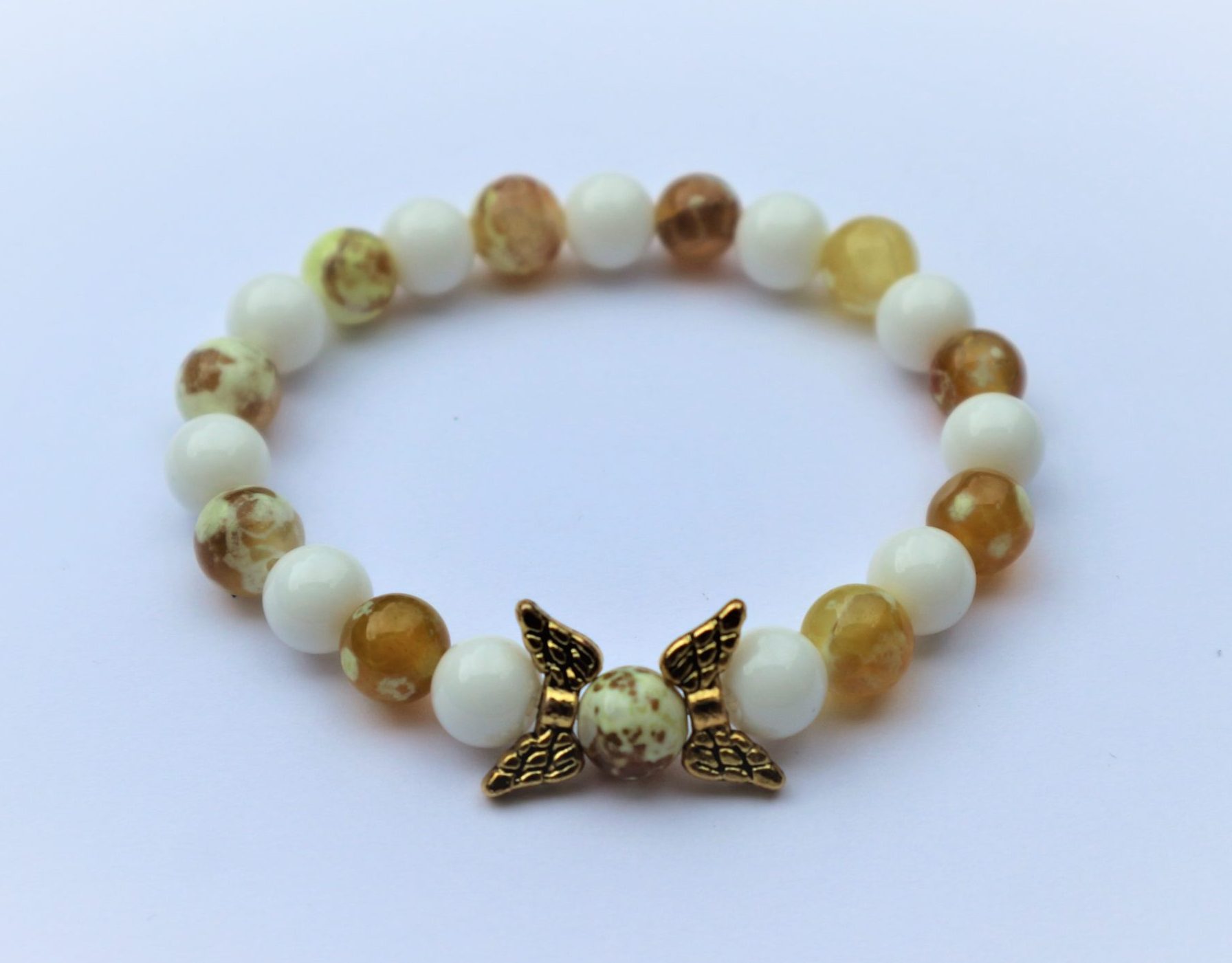Amber and white bracelet