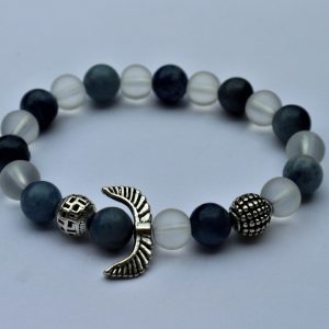 Blue aventurine and clear beads bracelet