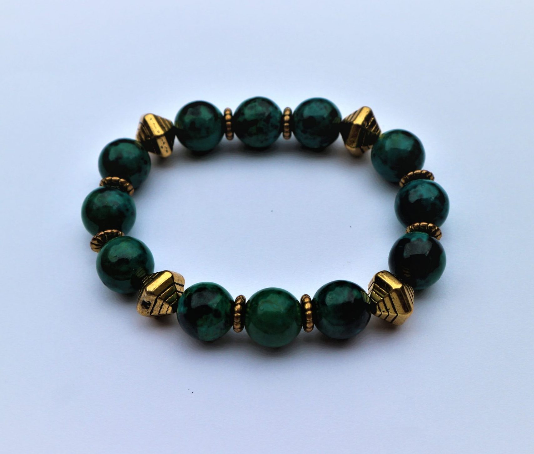 Green Chrysocolla stone bracelet