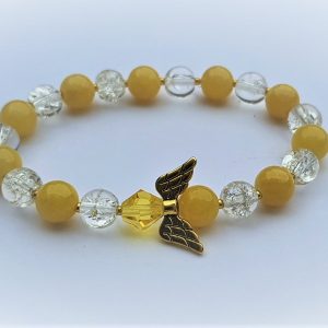 Yellow Jade and crystal stone bracelet