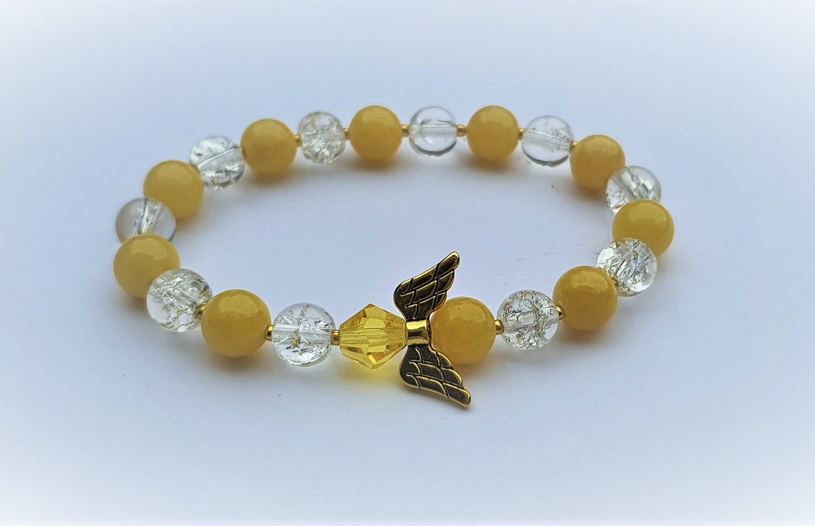 Crystal Bracelet Yellow Jade Gemstone