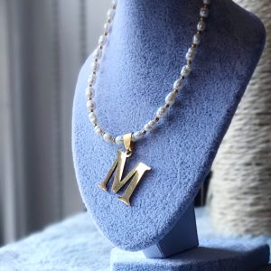 Pearl necklace with name letter