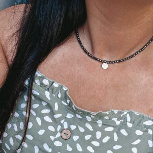 Minimalist haematite necklace
