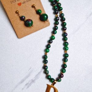 Beaded necklace with name letter