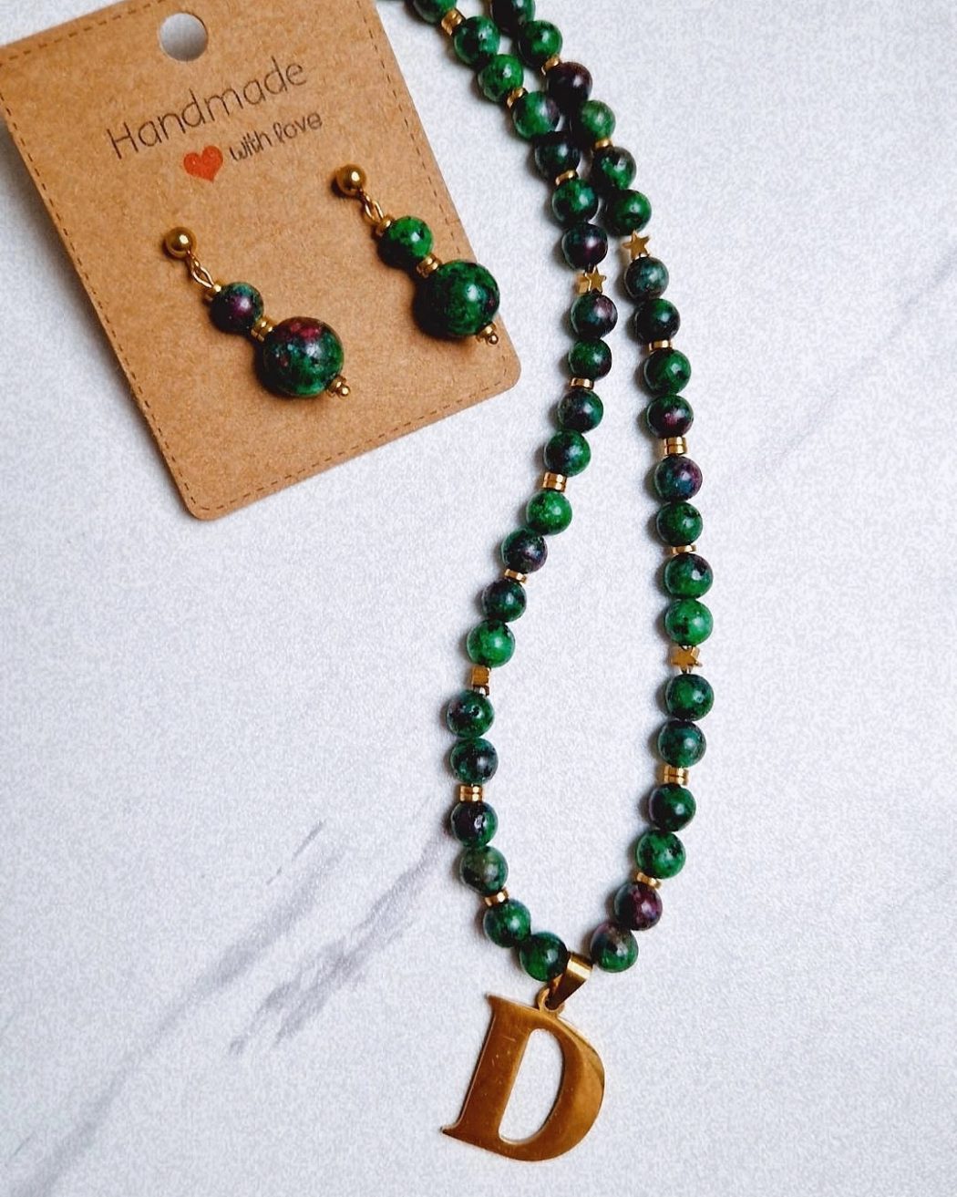 Beaded necklace with name letter