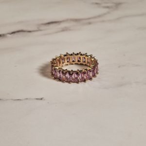 Gold purple zircon Ring