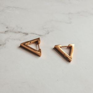 Minimalist triangle hoop earrings