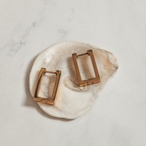 Stainless steel Square hoop earrings