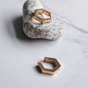 Pentagon hoop earrings