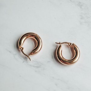 Titanium steel round hoops earrings