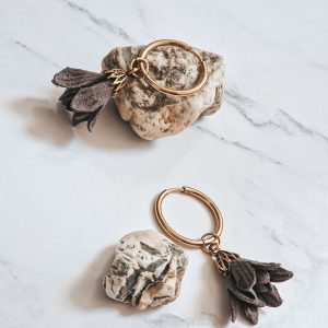 Flower hoop earrings